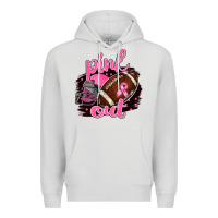 Dove Grey Pink Out Football Premium Hoodie - BarkalooDesign