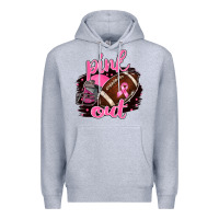 Heather Grey Pink Out Football Premium Hoodie - BarkalooDesign