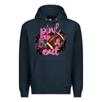 Navy Pink Out Football Premium Hoodie - BarkalooDesign