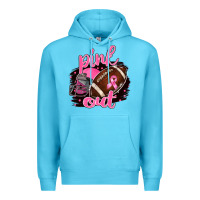 Ocean Blue Pink Out Football Premium Hoodie - BarkalooDesign