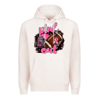 Pale Pink Pink Out Football Premium Hoodie - BarkalooDesign
