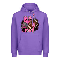 Purple Pink Out Football Premium Hoodie - BarkalooDesign