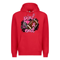 Red Pink Out Football Premium Hoodie - BarkalooDesign