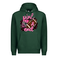 Sports Green Pink Out Football Premium Hoodie - BarkalooDesign