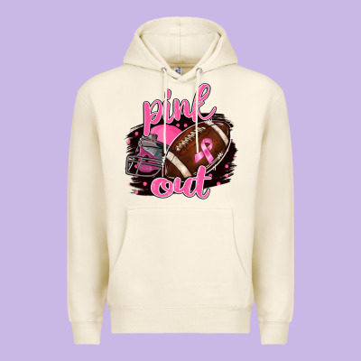 Pink Out Football Premium Hoodie Designed By Barkaloodesign