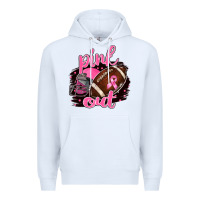 White Pink Out Football Premium Hoodie - BarkalooDesign