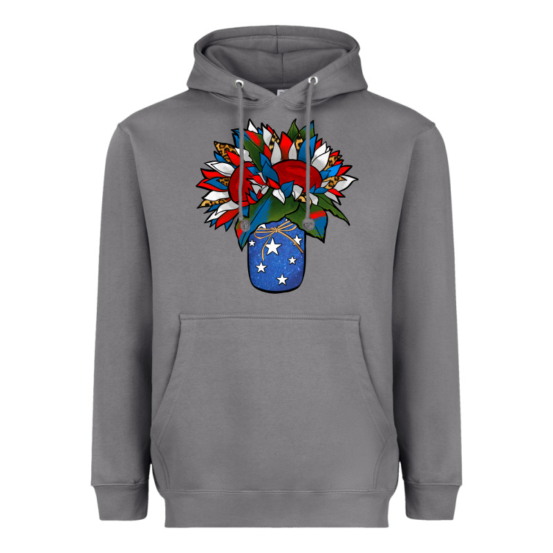 Patriotic Sunflower In A Jar Heavyweight Hoodie by Jasminsmagicworld | Teevron