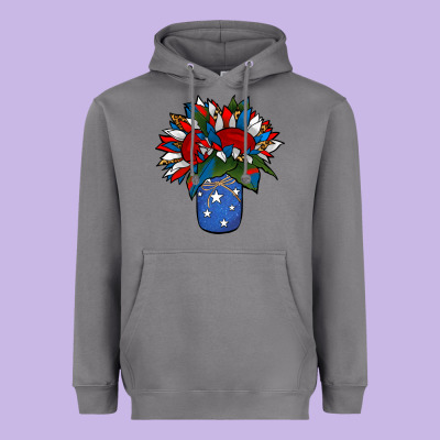 Patriotic Sunflower In A Jar Heavyweight Hoodie Designed By Jasminsmagicworld