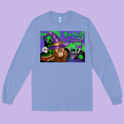 Too Cute To Spook Baby Orangutan Long Sleeve Tee Designed By Lillyallendesigns