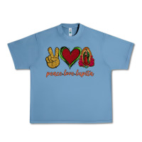 Pebble Blue Peace Love Lupita Urban Heavy Tee - Jasminsmagicworld