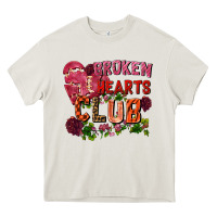 Cream Broken heart club Heavy Core Tee - FaDigitalArtStudio