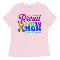Bubblegum Pink Proud Autism Mom Ladies Tee - CowhideDigitalArt