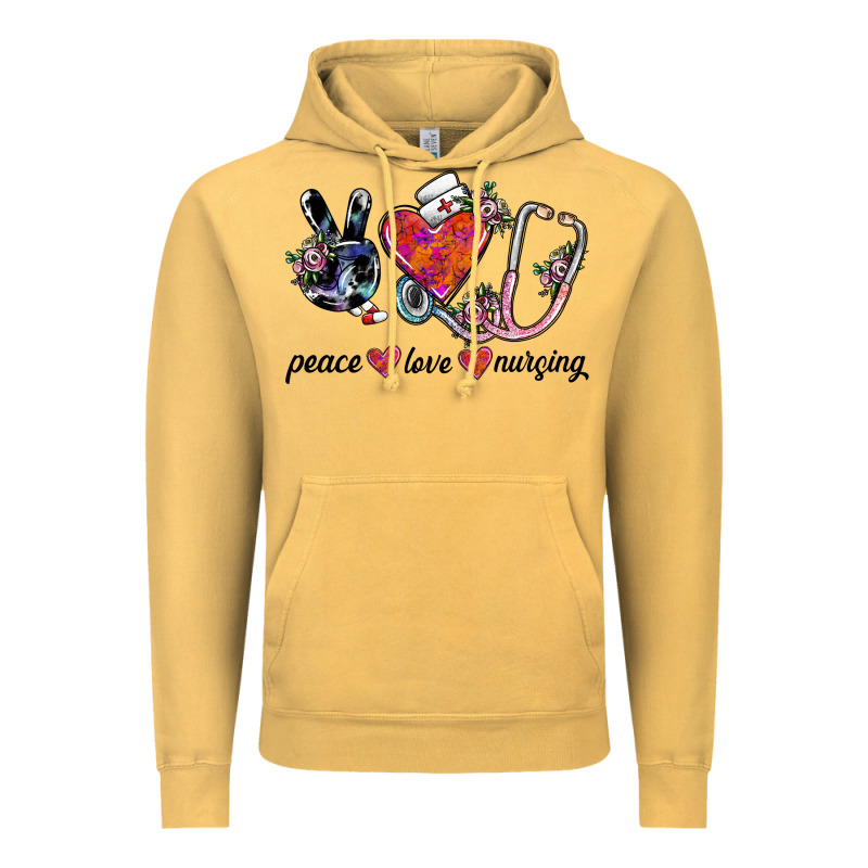 Peace Love Nursing Vintage Hoodie by SublimationCraftShop | Teevron