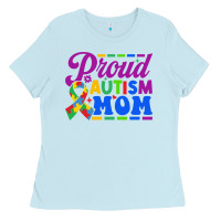 Baby Blue Proud Autism Mom Ladies Tee - CowhideDigitalArt