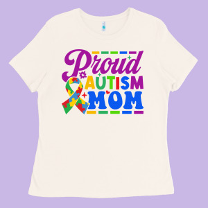 Proud Autism Mom Ladies Tee Designed By Cowhidedigitalart