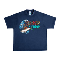 Navy Summer Vibes Urban Heavy Tee - CowhideDigitalArt