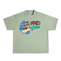 Oil Green Summer Vibes Urban Heavy Tee - CowhideDigitalArt