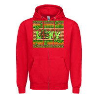Red st Patricks lucky gnome Zipper Hoodie - Jasminsmagicworld