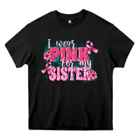 Black i wear pink for my sister Heavy Core Tee - FaDigitalArtStudio