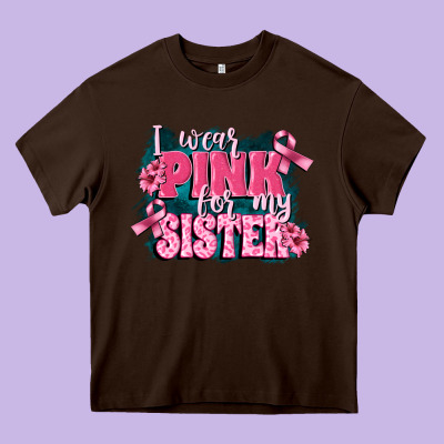 I Wear Pink For My Sister Heavy Core Tee Designed By Fadigitalartstudio
