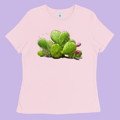 Desert Prickly Pear Cactus Ladies Tee Designed By Lillyallendesigns