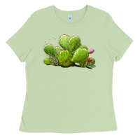 Matcha Desert Prickly Pear Cactus Ladies Tee - LillyAllenDesigns