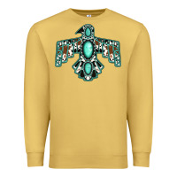 Antique Gold cowhide turquoise thunderbird Premium Sweatshirt - Jasminsmagicworld