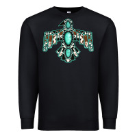 Black cowhide turquoise thunderbird Premium Sweatshirt - Jasminsmagicworld