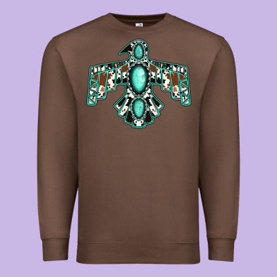 Cowhide Turquoise Thunderbird Premium Sweatshirt Designed By Jasminsmagicworld
