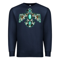 Navy cowhide turquoise thunderbird Premium Sweatshirt - Jasminsmagicworld