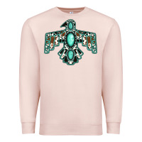 Pale Pink cowhide turquoise thunderbird Premium Sweatshirt - Jasminsmagicworld