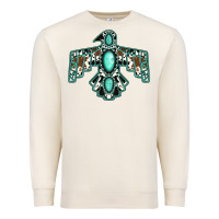 Sandshell cowhide turquoise thunderbird Premium Sweatshirt - Jasminsmagicworld