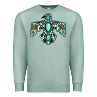 Seafoam cowhide turquoise thunderbird Premium Sweatshirt - Jasminsmagicworld