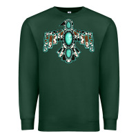 Sports Green cowhide turquoise thunderbird Premium Sweatshirt - Jasminsmagicworld