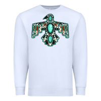White cowhide turquoise thunderbird Premium Sweatshirt - Jasminsmagicworld
