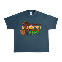 Midnight Navy All I Want For Christmas Is A Horse Urban Heavy Tee - LillyAllenDesigns