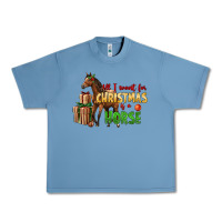 Pebble Blue All I Want For Christmas Is A Horse Urban Heavy Tee - LillyAllenDesigns