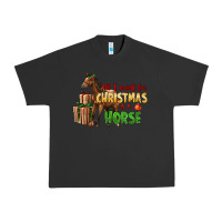Pigment Black All I Want For Christmas Is A Horse Urban Heavy Tee - LillyAllenDesigns