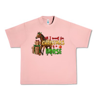 Salmon All I Want For Christmas Is A Horse Urban Heavy Tee - LillyAllenDesigns