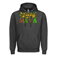 Charcoal Heather lucky mama st patricks day Zipper Hoodie - Jasminsmagicworld