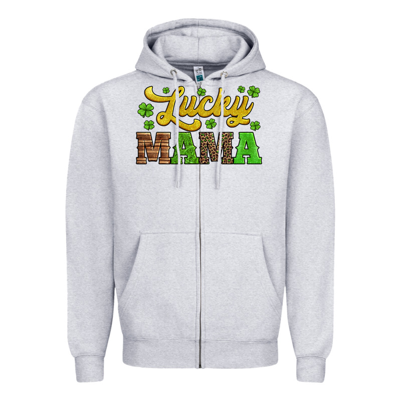 Lucky Mama St Patricks Day Zipper Hoodie by Jasminsmagicworld | Teevron