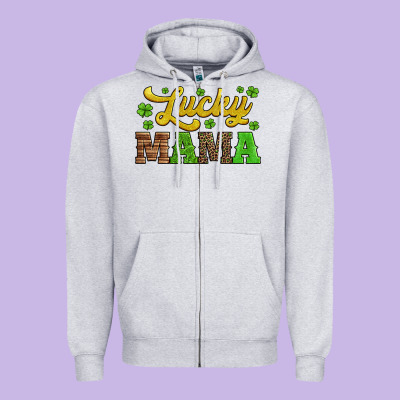 Lucky Mama St Patricks Day Zipper Hoodie Designed By Jasminsmagicworld