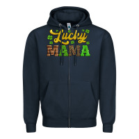 Navy lucky mama st patricks day Zipper Hoodie - Jasminsmagicworld