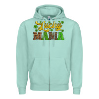 Seafoam lucky mama st patricks day Zipper Hoodie - Jasminsmagicworld
