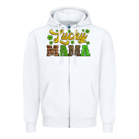 White lucky mama st patricks day Zipper Hoodie - Jasminsmagicworld