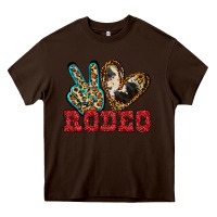 Chocolate Brown Peace Love Rodeo Heavy Core Tee - Jasminsmagicworld