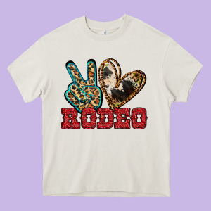 Peace Love Rodeo Heavy Core Tee Designed By Jasminsmagicworld