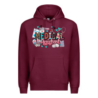 Burgundy medical assistant Premium Hoodie - BarkalooDesign