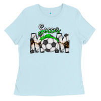 Baby Blue Soccer Mom Ladies Tee - CowhideDigitalArt