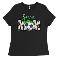Black Soccer Mom Ladies Tee - CowhideDigitalArt
